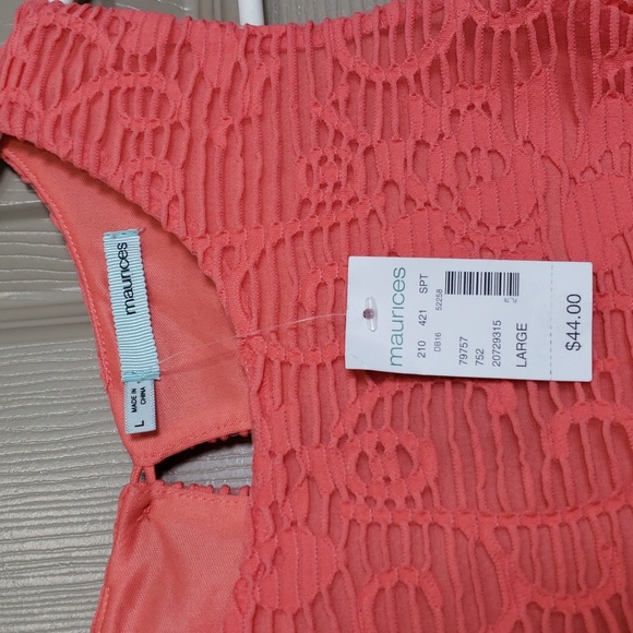 NWT Maurice's peach lace crochet overlay dress size medium - Picture 4 of 6